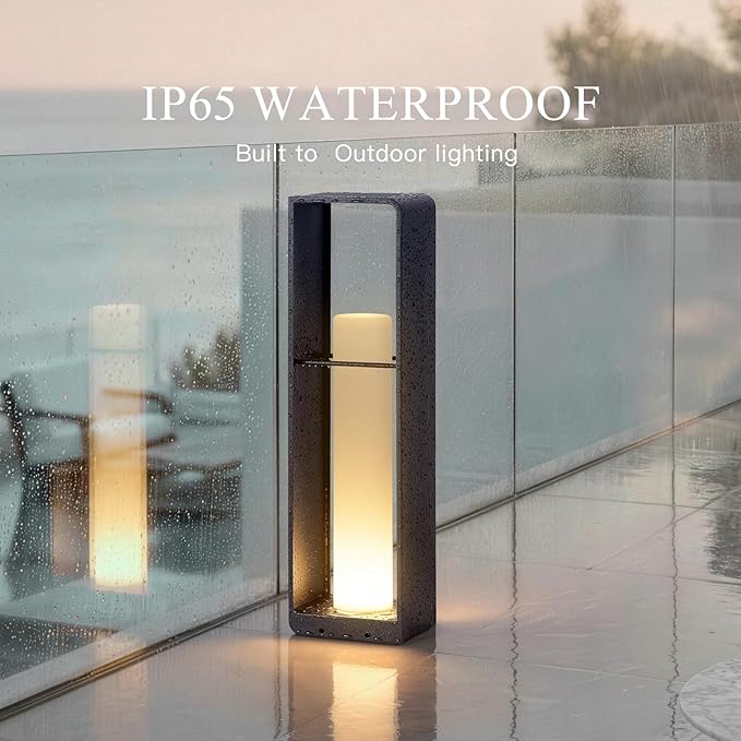Smart Floor Lamp Dimmable, Cordless Dusk to Dawn Solar Lanterns Outdoor, Large Led Corner Floor Lamps with Remote Control, IP65 Waterproof Outdoor Lamp for Patio Driveway Garden Yard Lawn Decor