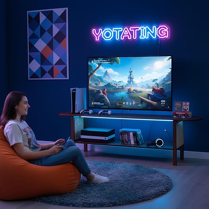 TV Stand for 65 inch TVs, Large Media TV Console with Storage Shelf, Modern Entertainment Center TV Stands for Living Room, Bedroom, 55" TV Table, Walnut