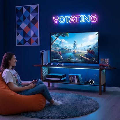 TV Stand for 65 inch TVs, Large Media TV Console with Storage Shelf, Modern Entertainment Center TV Stands for Living Room, Bedroom, 55" TV Table, Walnut