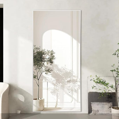 MELOMOIR 71"x32" Silver Mirror Full Length, Free Standing Mirror Leaning or Hanging, Silver Floor Mirror for Bedroom Living Room Home Gym Cloakroom, Thin Aluminum Frame, Tempered Glass, Silver