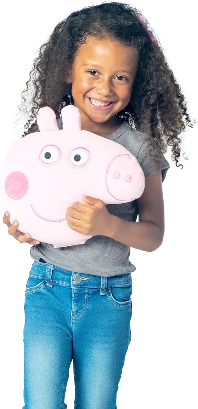 Northwest Peppa Pig Peppa Smiles Cloud Pillow 12" – Plush Kids Stuffed Toy, Cartoon Character, Bedroom Decor, Gift for Girls & Boys