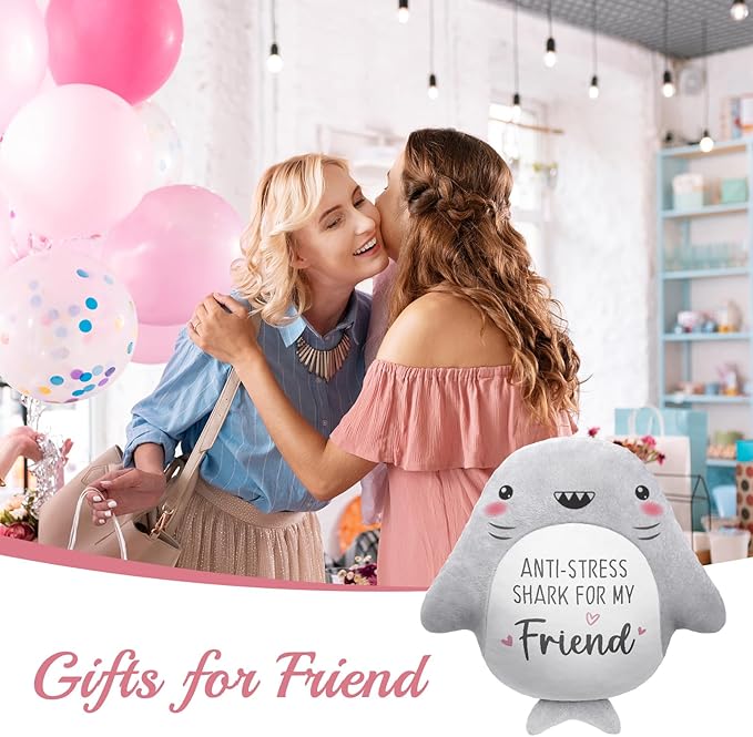Best Friend Birthday Gifts for Women - Friends Pillow, Friendship Bestie Gifts for Women, Easter Birthday Gift for Woman Friendship Best Friend Bestie Teen, Shark Hug Pillow