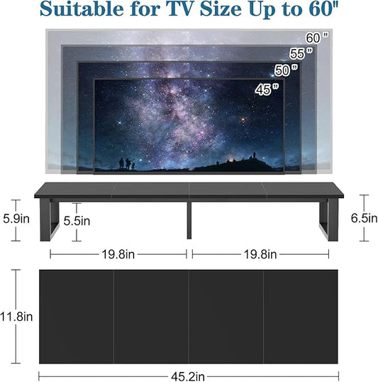 aboxoo 45" TV Riser for 32-60 inch TV, TV Riser Stand Shelf, Tabletop TV Stand Riser, Computer Monitor Table for Home Living Room, Study Office (Black)