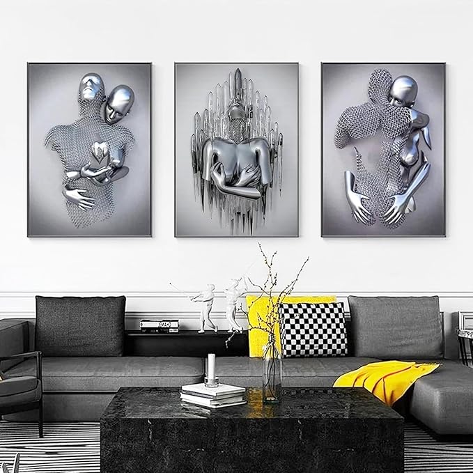 ZMURED 3D Wall Art Decor Artwork Figure Statue Modern Art Canvas Painting,Large Wall Art for Bathroom Bedroom Decoration