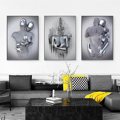 ZMURED 3D Wall Art Decor Artwork Figure Statue Modern Art Canvas Painting,Large Wall Art for Bathroom Bedroom Decoration