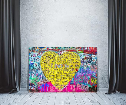 Banksy Graffiti Canvas Wall Print Art Modern Home Artwork Office Wall Decor Canvas Prints and Painting for Living Room Bathroom Giclee Art Framed and Streched Ready to Hang - 24x36inch