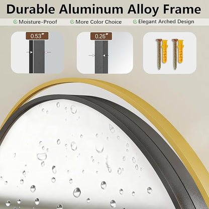 Oversized Full Length Mirror, 38"x77" Large Arched Floor Mirror Full Length with Stand, Room Decor Big Full Body Mirror with HD Tempered Glass Aluminum Frame for Bedroom Living Room, Black