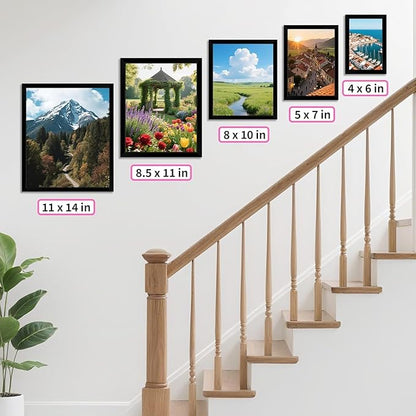 4x6 Picture Frames 2 Pack, 4 by 6 Black Frames, Lightweight Photo Frame with HD Plexiglass for Wall and Tabletop Display, Collage Frames for Graduation Home office Wall Decor