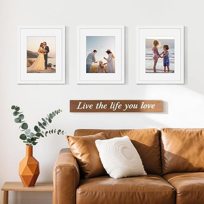 Picrit 16x20 Picture Frame Set of 12, Display 11 x 14 with Mat or 16 x 20 without Mat, Photo Frames for Wall Mounting Display, White.