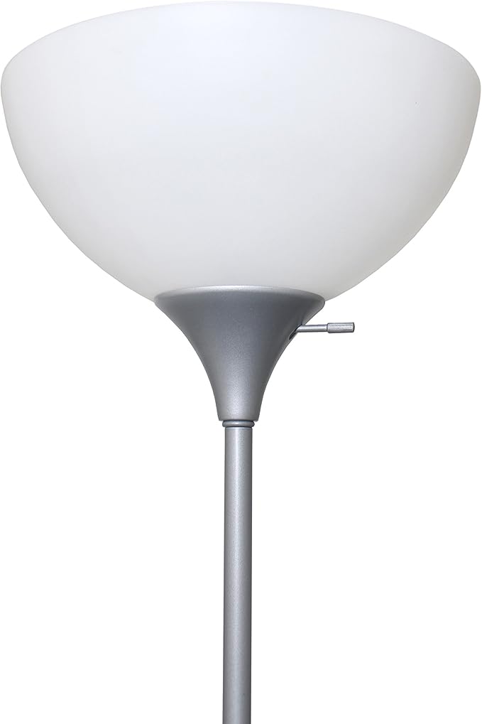Simple Designs LF2000-SLV Mother-Daughter Floor Lamp with Reading Light, Silver