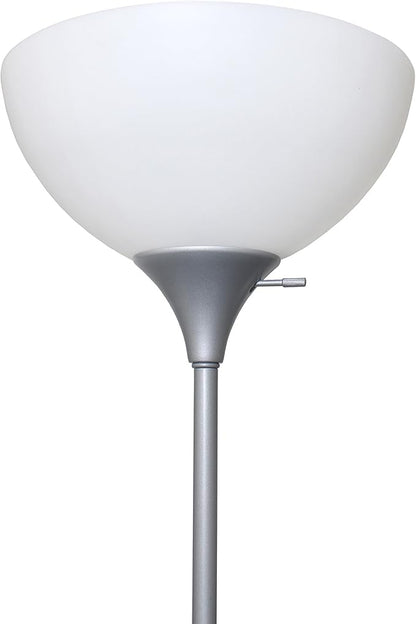 Simple Designs LF2000-SLV Mother-Daughter Floor Lamp with Reading Light, Silver