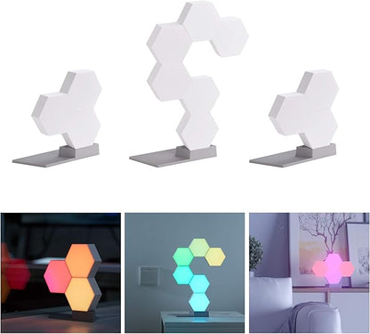 Yescom APP Control 6 Pack Smart LED Light Panels Hexagon Smarter Replacement Kit WiFi Smart LED Lamp Lighting Expansion 16 Million Colors Changing for DIY Gaming Party Decor