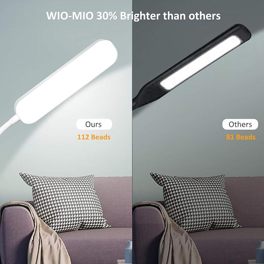 Wio-Mio Floor Lamps, 15w/1000lm Bright LED Floor Lamp with Stepless Adjustable 3000K-6000K Colors and Dimmer, Remote and Touch Control Reading Lamp, Adjustable Floor Lamp for Living Room