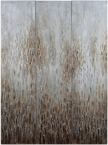 Empire Art Direct Abstract Wall Art Textured Hand Painted Canvas by Martin Edwards, Triptych, 72" x 18" each, Dreamy Field