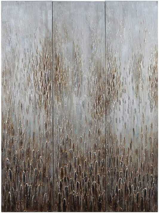 Empire Art Direct Abstract Wall Art Textured Hand Painted Canvas by Martin Edwards, Triptych, 72" x 18" each, Dreamy Field