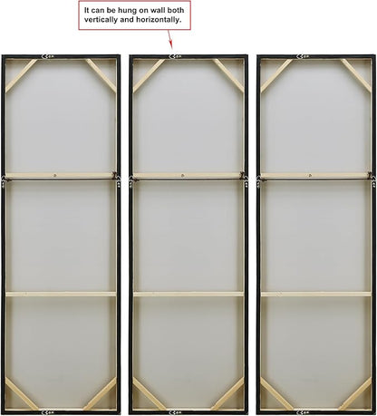 Empire Art Direct Abstract Wall Art Textured Hand Painted Canvas by Martin Edwards, Triptych, 60" x 20" each, Diamonds