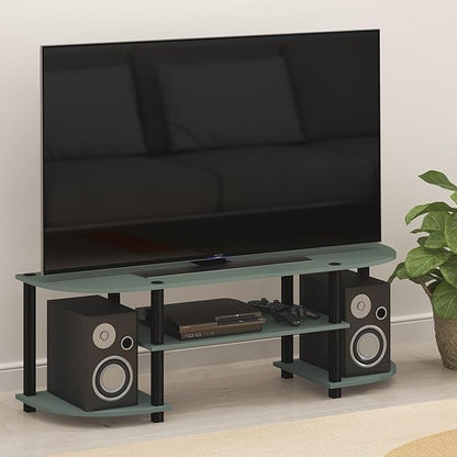 Furinno Turn-S-Tube TV Stand, Wide Entertainment Center, TV Console for TV up to 55 Inch, for Living Room, Bedroom, Sage Green