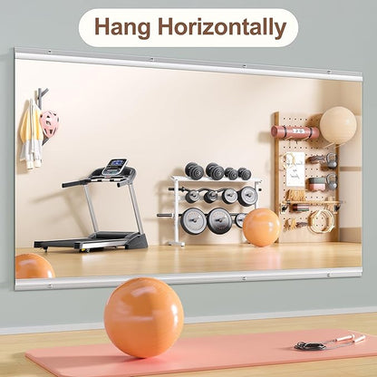 Hasipu Home Gym Mirror 63" L x 28" W - 1PC Large Full Body Mirror for Yoga, Fitness, Garage, Dance Studio, Wall-Mounted, 0.16in Tempered Glass Frameless