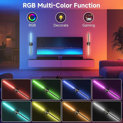 Battery Operated Wall Sconce with 360°DIY Independently Rotate Lamp,Wireless Magnetic Wall Lights with Remote,Timer,Dimmable 3000K-6500K,RGB Wall Sconces Decor for Bedroom,Living Room10000mAh