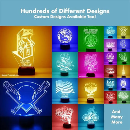 Custom Clemson University Tigers Football Helmet LED Sign Night Light Lamp with Remote and Personalized Name or Image, Officially Licensed from The CLC by Mirror Magic Gifts, Made in The USA