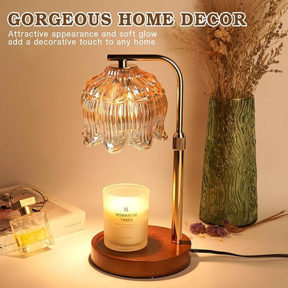 Funistree Candle Warmer Lamp for Yankee Candles, Height Adjustable Candle Heater Lamps with Timer, Christmas Birthday Gifts for Women Mom, House Warming New Home Room Decor, with 2 Bulbs