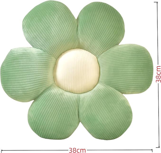 Daisy Flower Pillow, Floor Pillows, Sage Green Flower Shaped Throw Pillow Cushion for Sofa, Couch, Chair, Bed, Home Decor (1, Green, 15.35In)