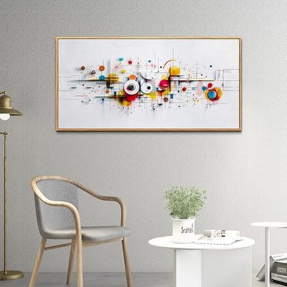 ERQINHUA Abstract Large Canvas Wall Art Living Room Boho Wall Decor For Bedroom Office Decorations Geometric Wall Paintings Minimalism Pictures Artwork Modern Home Decor Wood Framed 24x48 In