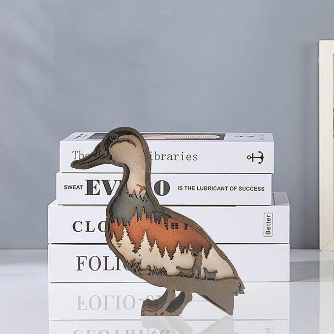 Laozai Wooden Forest Animals Duck Decor Cabin Rustic Decor Wall Decorations Mountain decor for Bedroom Living Room Table Decorative