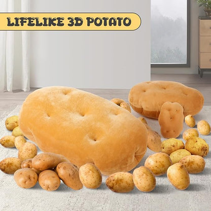 Marble Empire Potato Pillow Stuffed 3D Simulation Potato Throw Pillow Decorative Vegetable Plush Toy Soft Food Plushie(9.45inch)