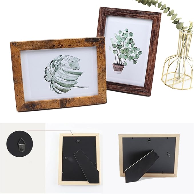 xnlkros Picture Frame Set 10 pack, Farmhouse Photo Frames, Gallery Wall Frame Collage, 8x10 5x7 4x6 Frames in 3 Different Finishes Picture Frames For Wall or Desk,Dark Brown