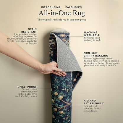 8x10 Area Rugs for Living Room: Washable Bedroom Rug Vintage Area Rug Stain Resistant Non Slip Low Pile Lightweight Soft Carpets for Living Room Dining Room Kitchen Nursery Kids Room Farmhouse Indoor