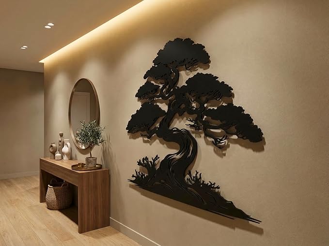 Vailla Tree of Life Wall Art Decor Set of 3 Wall Hanging Sculpture Modern Wall Home Decoration 3D Textured Sculptures for Living Room Bedroom Office Dinnig Room 3 Panels Family Tree Wall Hangings