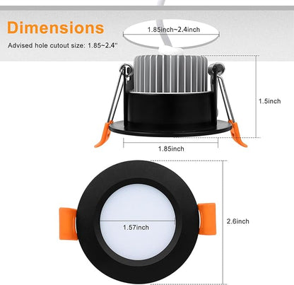 2 Inch LED Recessed Lighting, Dimmable Downlight 3W(35W Halogen Equivalent), CRI80, 4000K Natural White Ceiling Light with LED Driver (24 Pack)