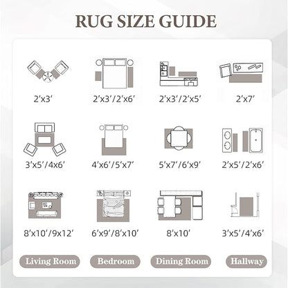 Area Rug Living Room Rugs 5x7 - Large Soft Boho Geometric Rugs, Non-Slip Foldable Washable Area Rug Non Shedding Morden Indoor Floor Carpet for Living Bedroom Office Dining Room(Ivory Mocha,5'x7')