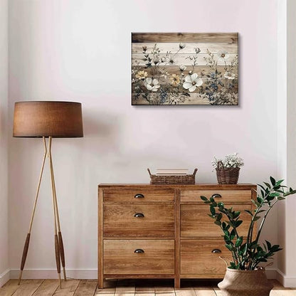 EGMAVQZY Vintage Floral Wall Art Rustic Flowers Wall Decor Farmhouse Canvas Poster Picture for Home Wall Decor, Living Room and Bedroom Decor 12x16 Inch Ready to Hang