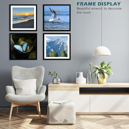 JCJMY 12 Pack 12.5x12.5 Record Frame with 10x10 Mat for Vinyl Record Album Cover Poster, Display Photo 10x10 with Mat or 12.5 x 12.5 Without Mat, Wall Hanging Vinyl Frames, 12 Pack, Black