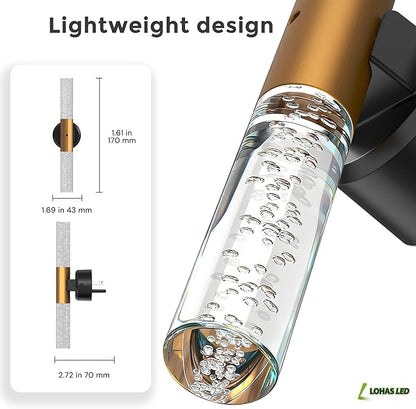 L LOHAS LED Night Light, Rotating Night Lights Plug into Wall, Light Sensor, Soft White 3 Level Dimmable LED Nightlight Plug in, Acrylic Bubble Mini Light for Bedroom Bathroom Hallway Adults, 2 Pack