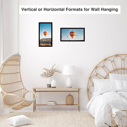JCJMY 4x9 Black Picture Frame Set of 6, Horizontal and Vertical Formats for Wall Hanging, 4 x 9 Wall Gallery Poster Photo Frames with Shatter Resistant Plexiglass, 6 Pack, Black