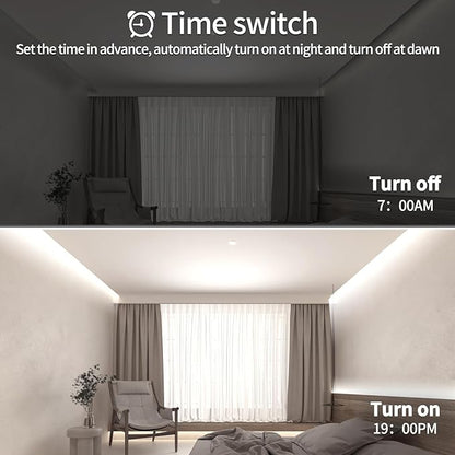 COB LED Strip Lights 100ft,6000K DC 24V Dimmable White Flexible LED Lights Strip for Bedroom,with Remote and app Control LED Rope Lights for Living Room,Shelf,Cabine,Bed(2 Rolls of 50ft)