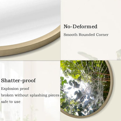 AOAOPQ Mirror Wall for Bathroom Metal Brushed Frame Wall Mounted Home Living Room Entryway Bedroom Bronze