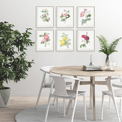 DREAM BIG PRINTABLES Vintage Flowers Wall Art Prints (Set of 6) - 11x14 Unframed
