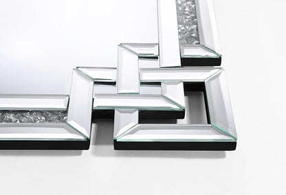 Crystal Crush Diamond Mirror-24 x36 Silver Mirror, Gorgeous Wall Mirror, Rectangle Mirrors for Wall Bathroom, Bedroom, Dining Room and Living Room