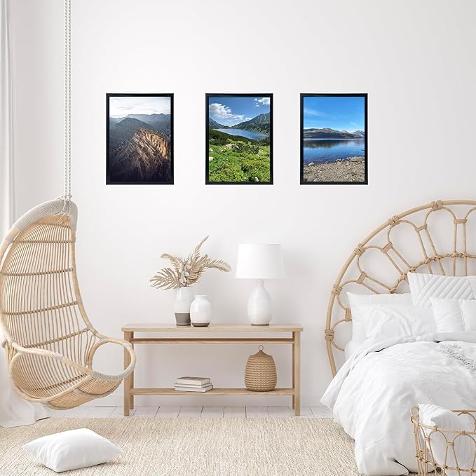 JCJMY 15x22 Picture Frame Set of 6 Black for Wall Hanging, Wall Mounting Horizontally or Vertically, 15 x 22 Wall Gallery Poster Photo Frame with Shatter Resistant Plexiglass, 6 Pack, Black