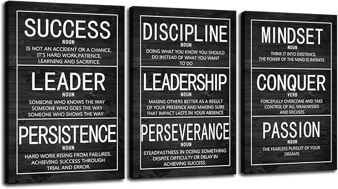 WYJZDZQ8 Motivational Poster Inspirational Canvas Wall Art Prints Artwork for Living Room Office Modern Home Decor Inspiring Painting Pictures Stretched and Framed Ready to Hang [48''Wx 24''H]