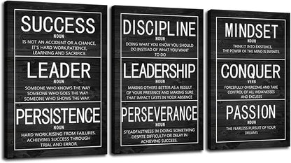 Motivational 3 Pieces Poster Inspirational Canvas Wall Art Prints Artwork for Living Room Office Modern Home Decor Inspiring Painting Pictures Stretched and Framed Ready to Hang [72''Wx 36''H]