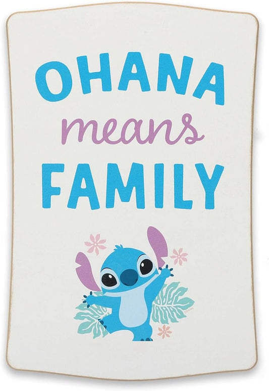 Open Road Brands Disney Lilo and Stitch Ohana Means Family Tropical Wood Wall Decor - Cute Stitch Sign for Home Decorating