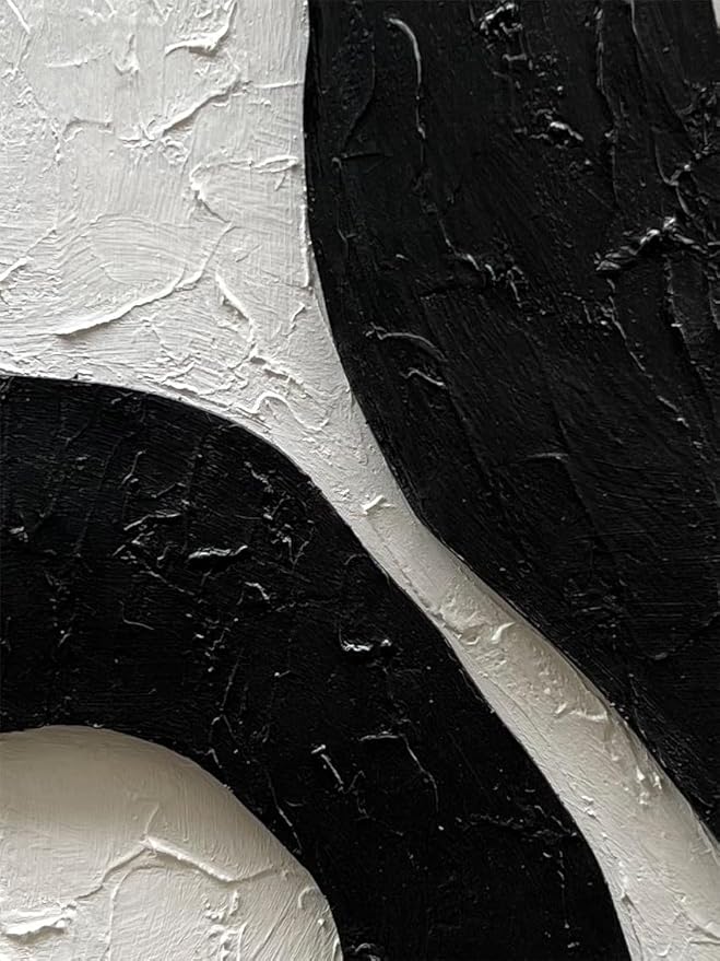NANKAI Art 48x24 Inch white and black thick texture Abstract Oil painting Hand painted modern minimalist oil painting home office corridor wall decorative art