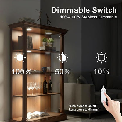 Cefrank Smart Puck Lights 6 Pack - [2700K-6000K Dimmable] WiFi Under Cabinet Lighting Kit, No Hub Alexa & Google Assistant Controlled, Easy Stick on Lights for Kitchen, Pantry, Closet & Safe