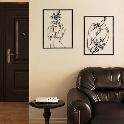 GOKURVG Wall Decor 3pcs Wall Art Modern Wall Sculpture Wall Decor for Living Room Wall Art Decor Abstract Wall Decor Decorative Wall Hanging Decor for Indoor Wall Decor Black