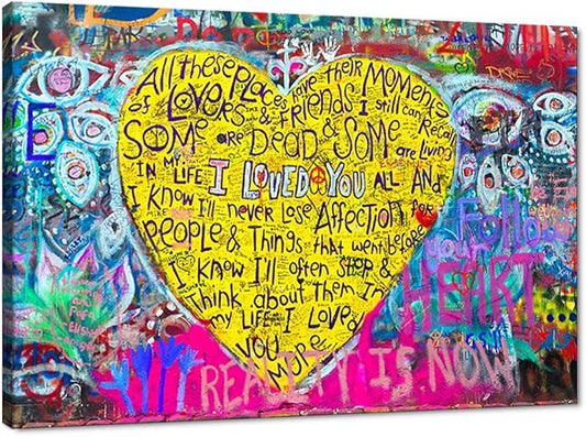 Banksy Graffiti Canvas Wall Print Art Modern Home Artwork Office Wall Decor Canvas Prints and Painting for Living Room Bathroom Giclee Art Framed and Streched Ready to Hang - 24x36inch